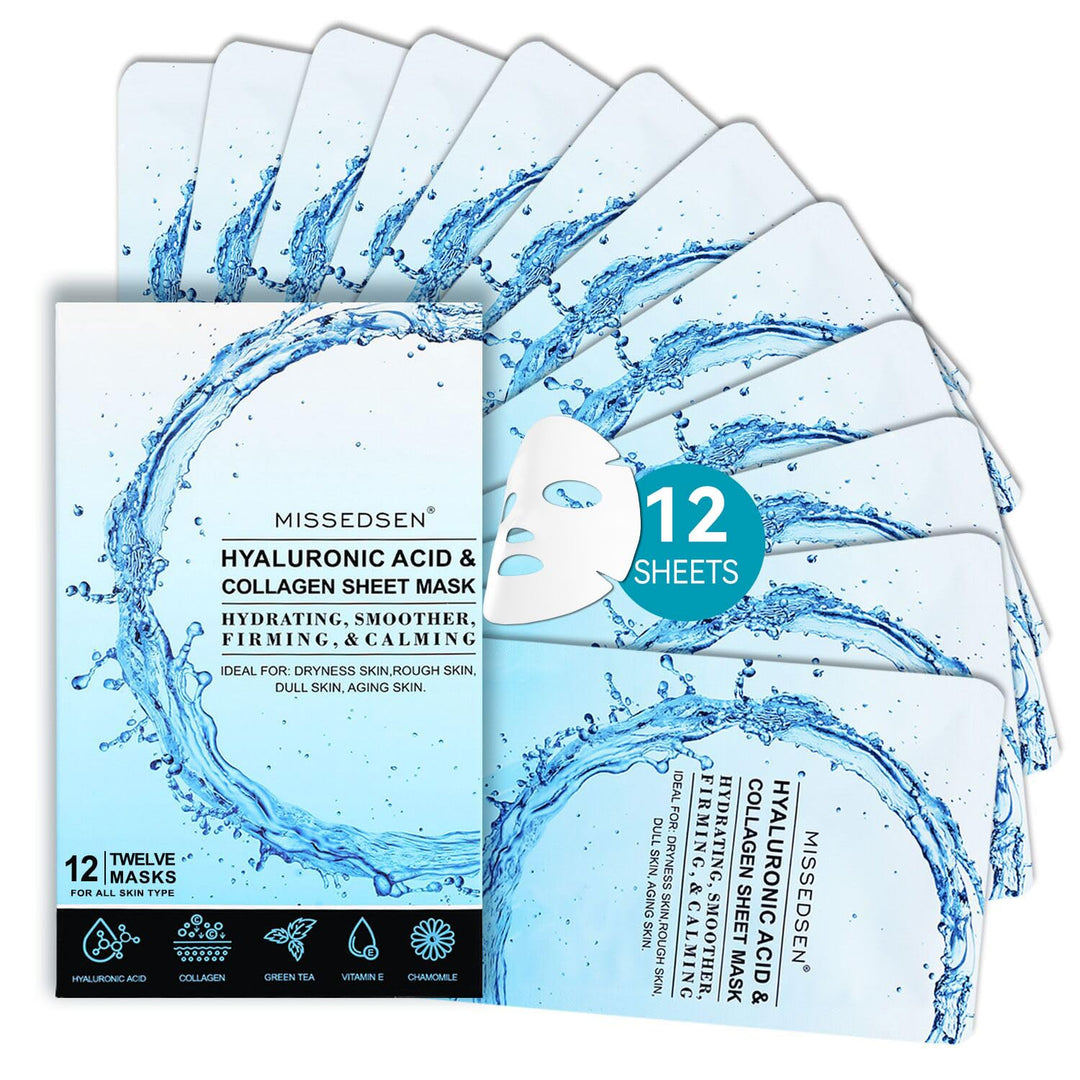 MISSEDSEN Mascarilla facial de colágeno con ácido hialurónico, acei...