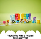 LEGO DUPLO - Juguete de camión del alfabeto de la ciudad, juguetes educativos y de aprendizaje para niños y niñas en edad preescolar, a partir de 2 años, bloques del alfabeto para niños y niñas, ideas