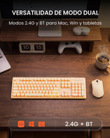 SEUNKWANG EWEADN V3 Teclado y Ratón Inalámbrico con Retroiluminació...
