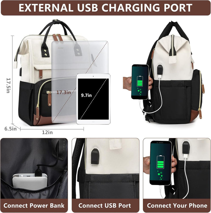 Focdod Mochila para computadora portátil para mujer, mochila de tra...