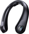 Ventilador de cuello portátil que sopla aire frío, pantalla LED, ve...