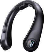 Ventilador de cuello portátil que sopla aire frío, pantalla LED, ve...