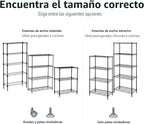 Amazon Basics Estantes de almacenamiento de alambre de acero resistentes ajustables con 5 estantes para garaje, cocina, fácil montaje, 36 x 14 x 72 pulgadas, color negro