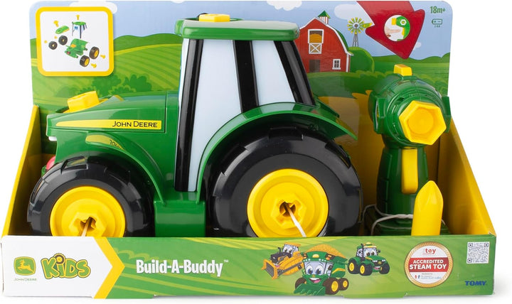 BUILD-A-BUDDY John Deere Tractor de juguete y taladro de juguete -...