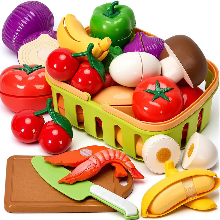 Cutting Play Food Toys, 115 piezas de accesorios de cocina de juego...