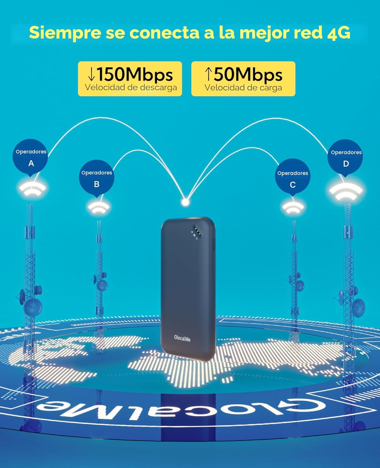 GlocalMe Hotspot móvil UPP 4G con 60 GB de datos de EE. UU. y 12 GB...