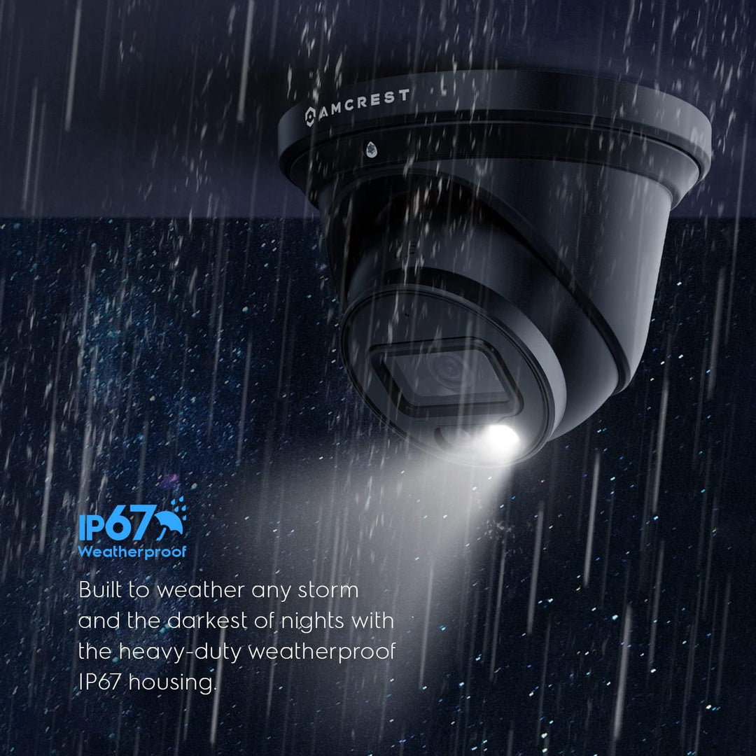Amcrest 4K Night Color AI Turret IP PoE Cámara 49 pies Visión Noctu...