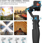 Hohem iSteady Pro 4 Estabilizador de cardán de acción de 3 ejes para GoPro 13/12/11/10/9/8/7/6/5, para DJI Osmo Action y otras cámaras de acción, Bluetooth y control de cable, a prueba de salpicaduras