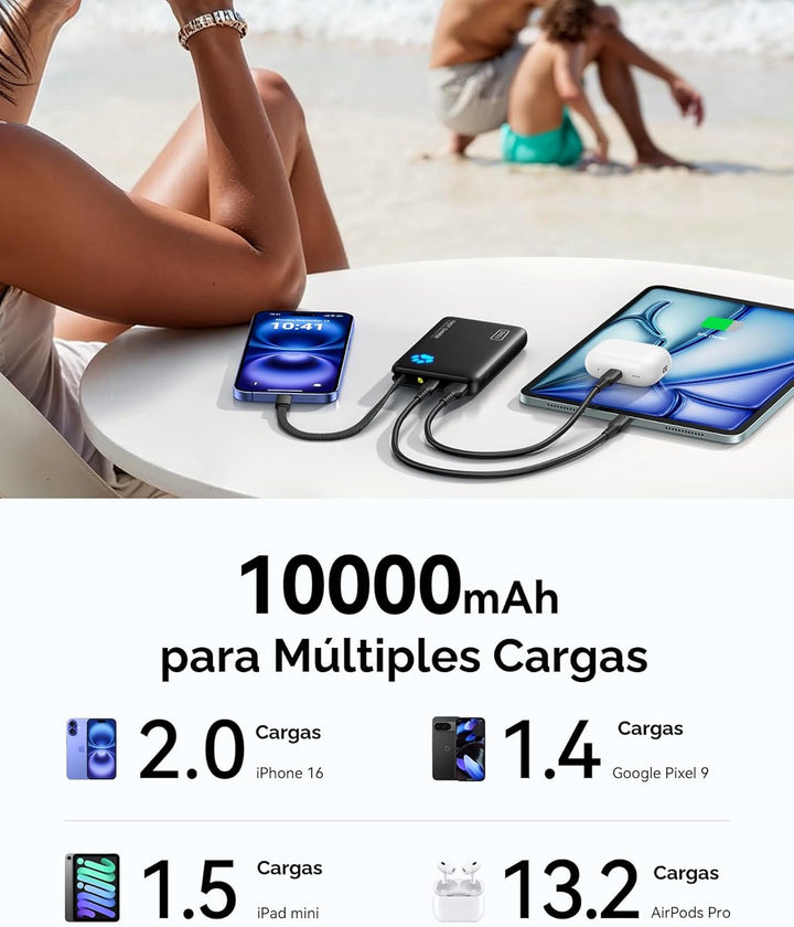 INIU 45W Power Bank, Cargador Portátil de Carga Rápida con Cable US...