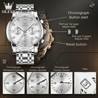 OLEVS Reloj multifunción para hombre, cronógrafo luminoso impermeable con