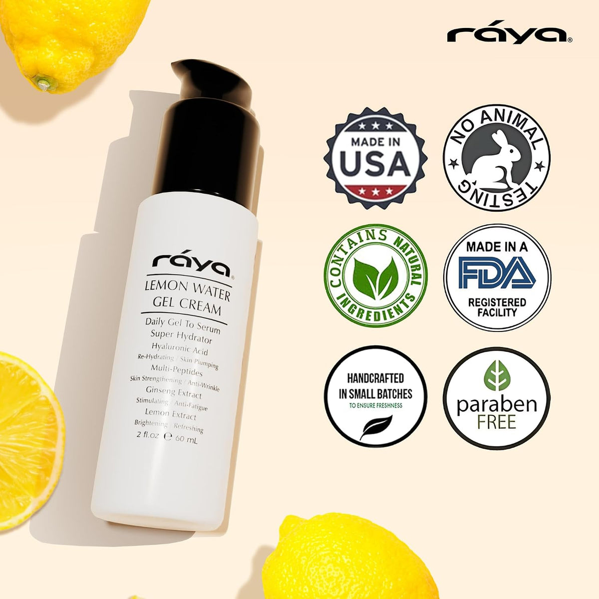 Raya Crema de gel de agua de limón (308) | Crema facial hidratante...