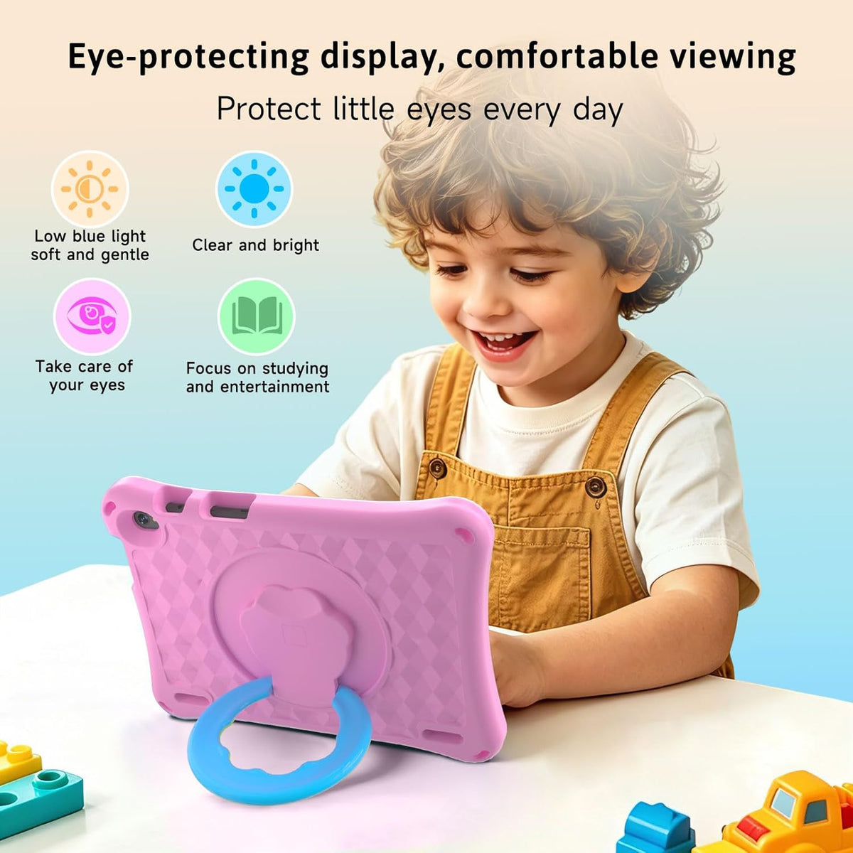 Tableta para niños Android 15 con estuche, Tableta de 10 pulgadas p...