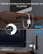 TROND Regleta de alimentación con protector de sobretensiones, 4000 julios, certificación ETL, 13 tomas de expansión ampliamente espaciadas con puertos USB C, enchufe plano de perfil bajo, montaje en