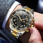 OLEVS Relojes para hombre, de cara grande, de acero inoxidable, resistente al agua, con fecha, analógicos, de cuarzo, modernos, de negocios, relojes de pulsera para hombre