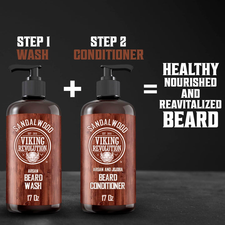 Viking Revolution Acondicionador de barba con aceites de argán y jo...