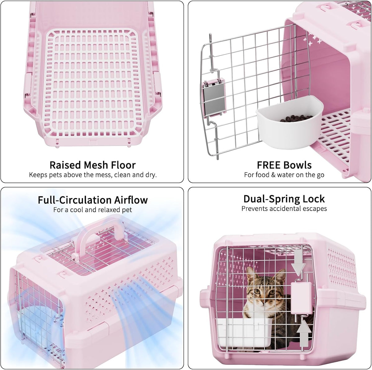 Transportador de mascotas de aerolínea: caja pequeña para gatos y