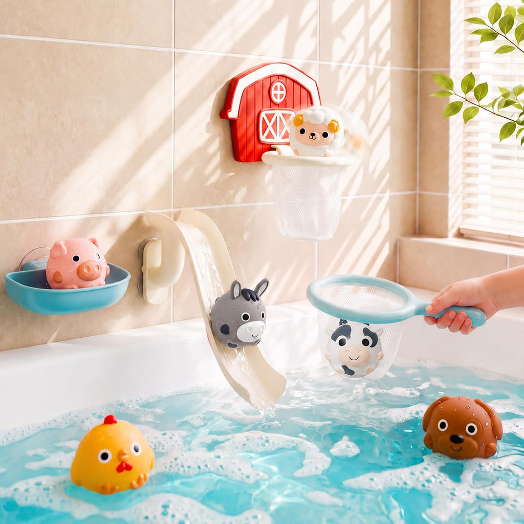 Juguetes de baño sin agujeros para niños pequeños, juguetes flotantes de