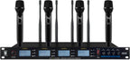 PRORECK UK-4000 UHF Sistema de micrófono inalámbrico de 4 canales con cuatro micrófonos