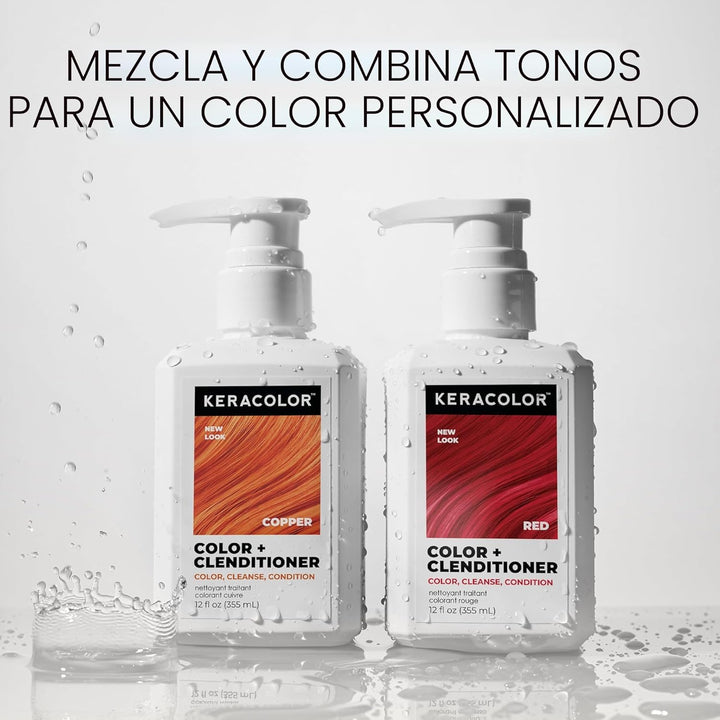 Keracolor Color + Clenditioner 3-in-1 Color-Depositing Conditioner,...