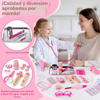 Kit de Doctor para Niñas, kit de Doctor de 34 piezas para niños pequeños de 3 a 5 años con bolsa de almacenamiento médica y estetoscopio real, juego de simulación de Doctor, regalo de juego