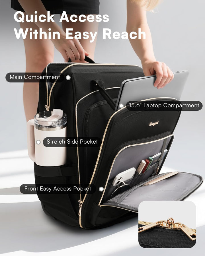 Arcoyard Mochila con ruedas para mujer, mochila de viaje de 16 pulg...