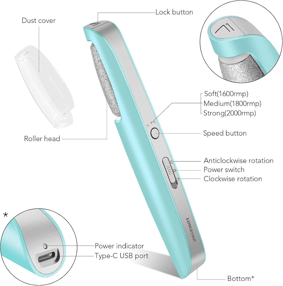 Removedor eléctrico de callos para pies, kit profesional de pedicur...