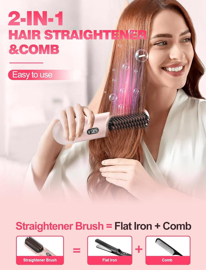 Cepillo alisador de pelo inalámbrico Go Brush Pro para cabello cort...