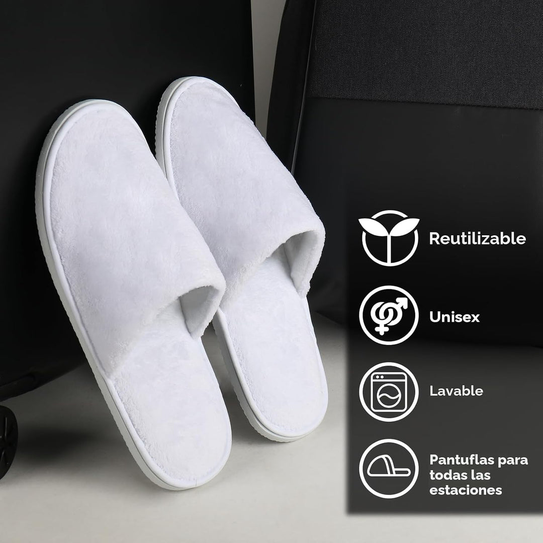 QatmMkt - 10 pares de pantuflas desechables unisex para invitados,...