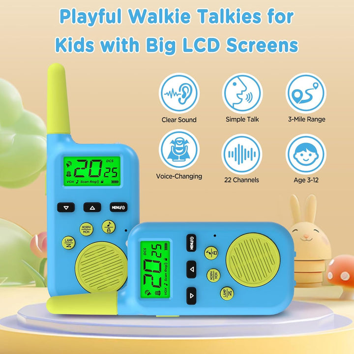 Peakeep Walkie Talkies para niños de largo alcance 3 millas, juguet...