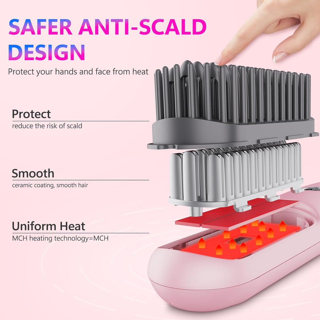 STUDLLY Alisador Rizador de cabello inalámbrico con pantalla LCD 2...