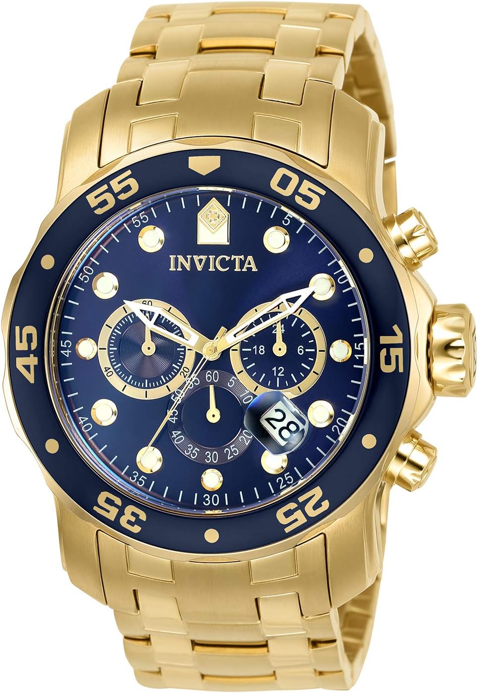 Invicta Pro Diver - Reloj cronógrafo de cuarzo con correa de acero inoxidable, color plateado, modelo 26 0073