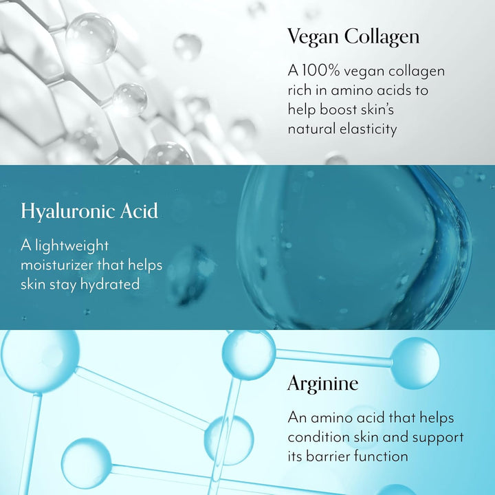 Bliss Ácido hialurónico + mascarilla de colágeno vegano para hidrat...