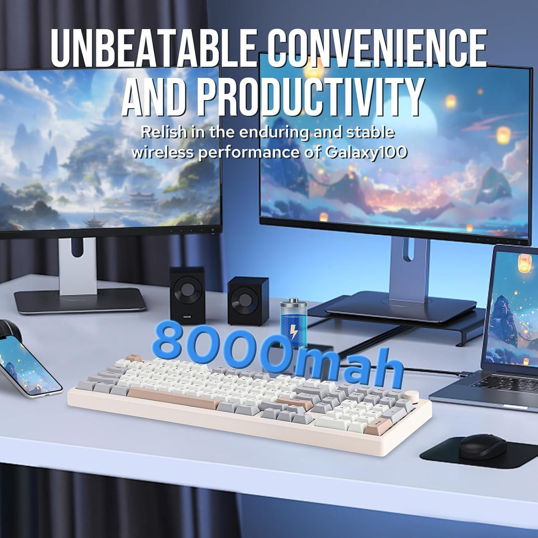 EPOMAKER Galaxy100 QMK\/VIA - Teclado inalámbrico para juegos, carc...