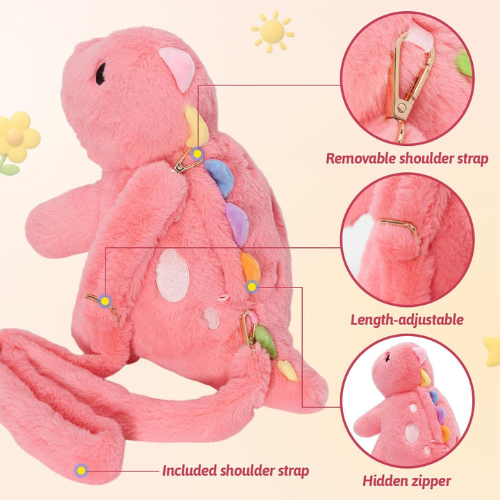 OUOZZZ Animales de Peluche de Dinosaurios Rosas con 4 Bebés Adentro...
