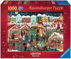 Ravensburger - Christmas Market - Rompecabezas de 1000 Piezas - Encuentra Regalos Preciosos en Este Encantador Mercado Rural - Detalle Impresionante - Calidad Premium - Edades 12+