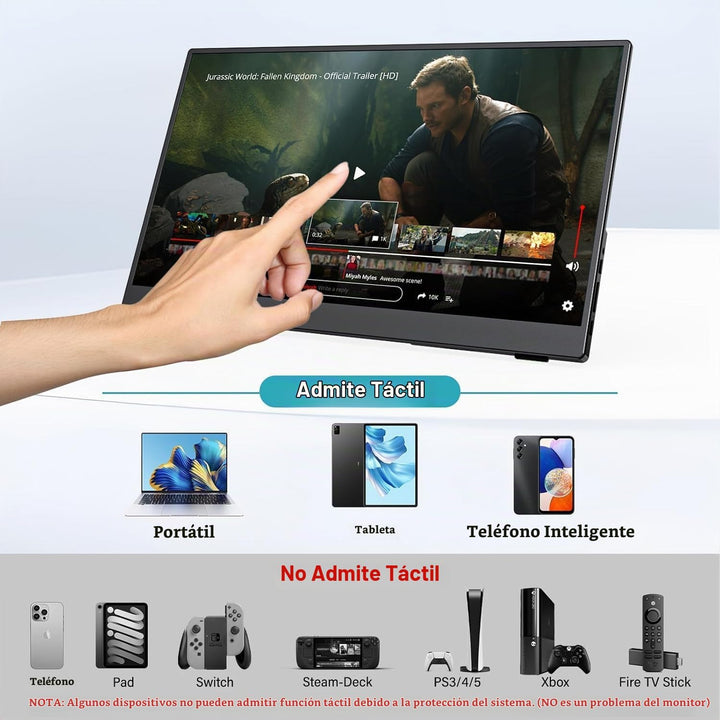 InnoView Monitor Portátil con Pantalla Táctil de 15.6" 1080P de...