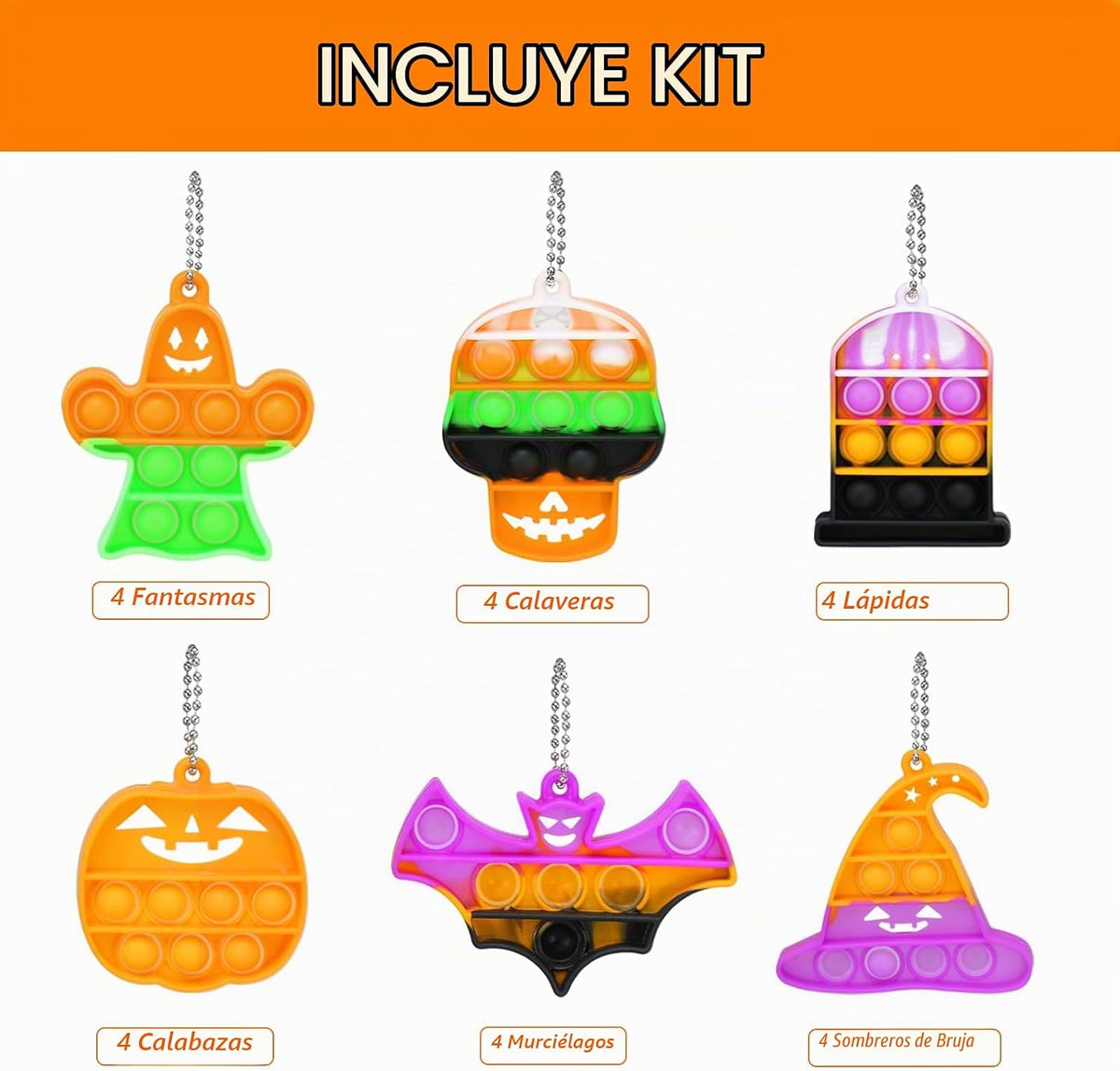 Recuerdos de fiesta de Halloween - 24 mini burbujas pop a granel con