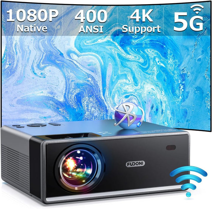 【28000 lúmenes de alta luminosidad】Proyector con WiFi 5G y Bluetoot...