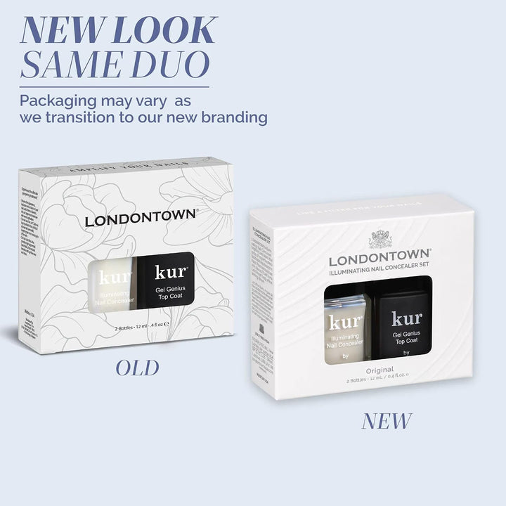 LONDONTOWN Corrector de uñas y gel Genius Top Coat Duos, ilumina e...