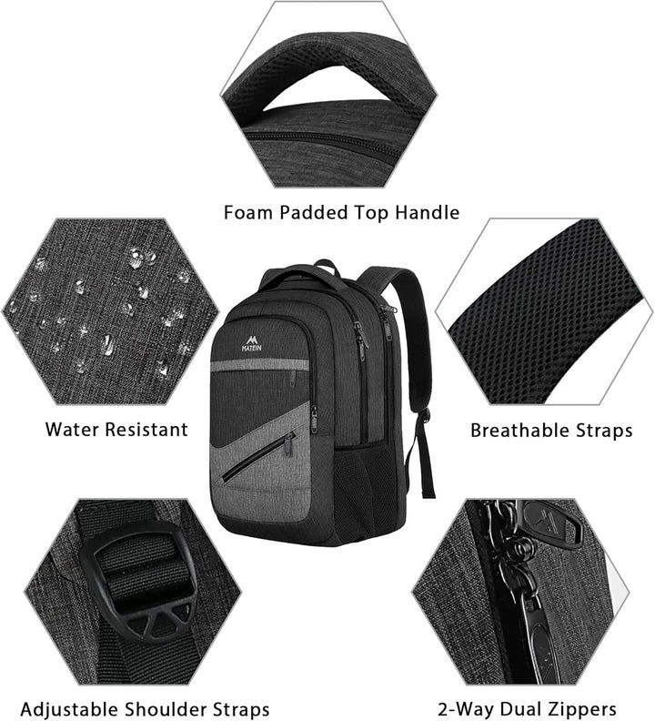 MATEIN - Mochila de 17 pulgadas para hombres, mochila profesional p...
