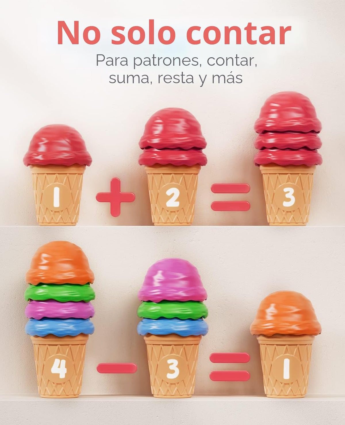 JoyCat Juego de actividades de aprendizaje preescolar para helados, conteo