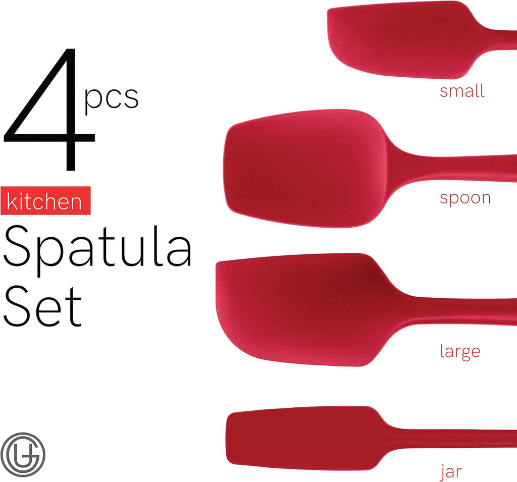 UpGood Juego de espátulas de silicona de 600 °F – Antiadherentes de alta resistencia al calor, espátulas de cocina pequeñas y grandes – Utensilios de cocina flexibles sin BPA de grado profesional –