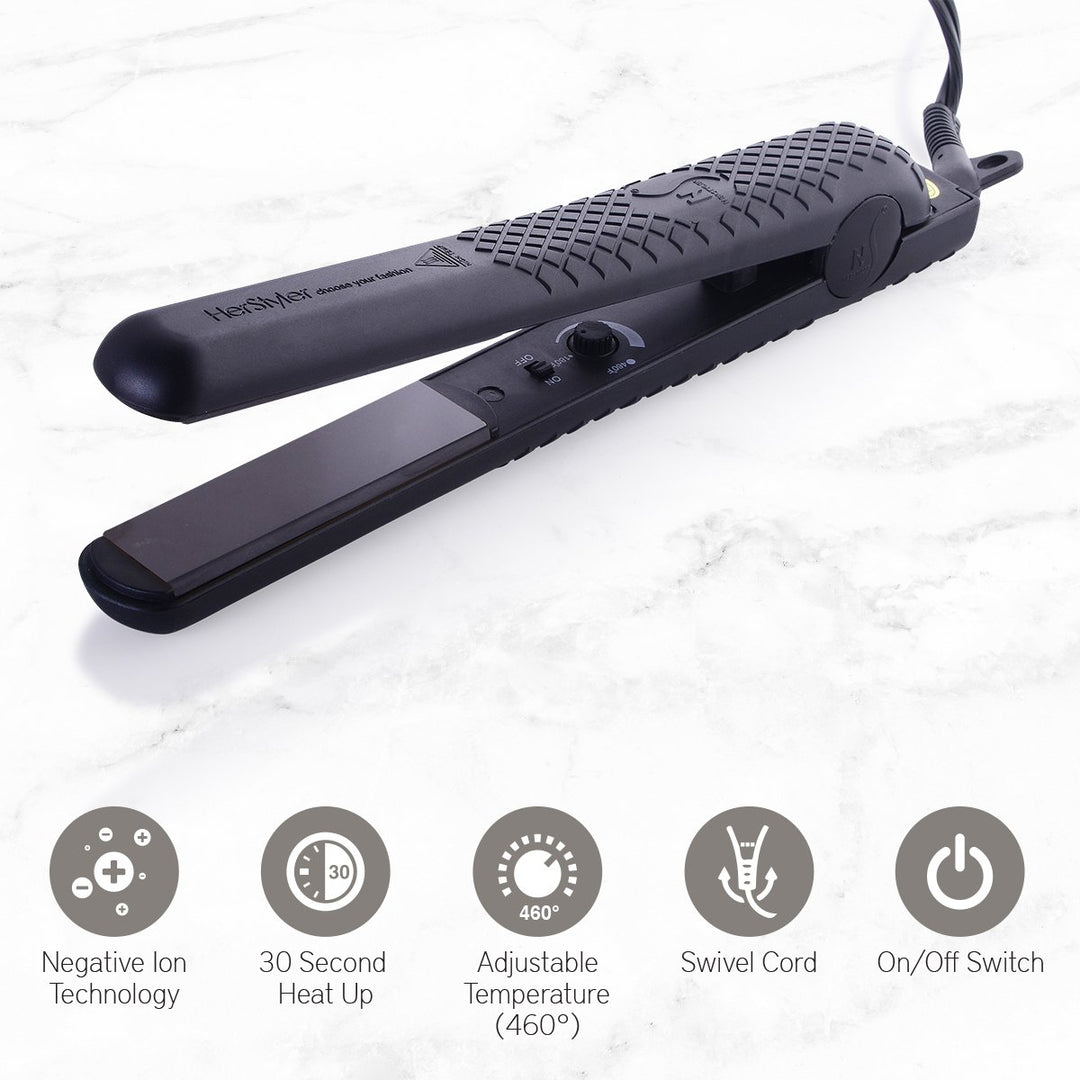 HerStyler Grande - Plancha rizadora y plancha para siempre, color n...