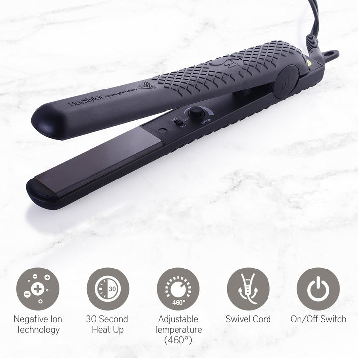 HerStyler Grande - Plancha rizadora y plancha para siempre, color n...