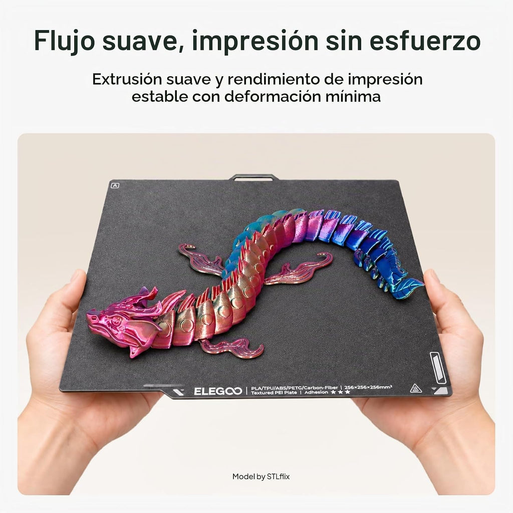 ELEGOO- Filamento PLA de seda de 1.75 mm (4\/64 pulgadas), color gr...