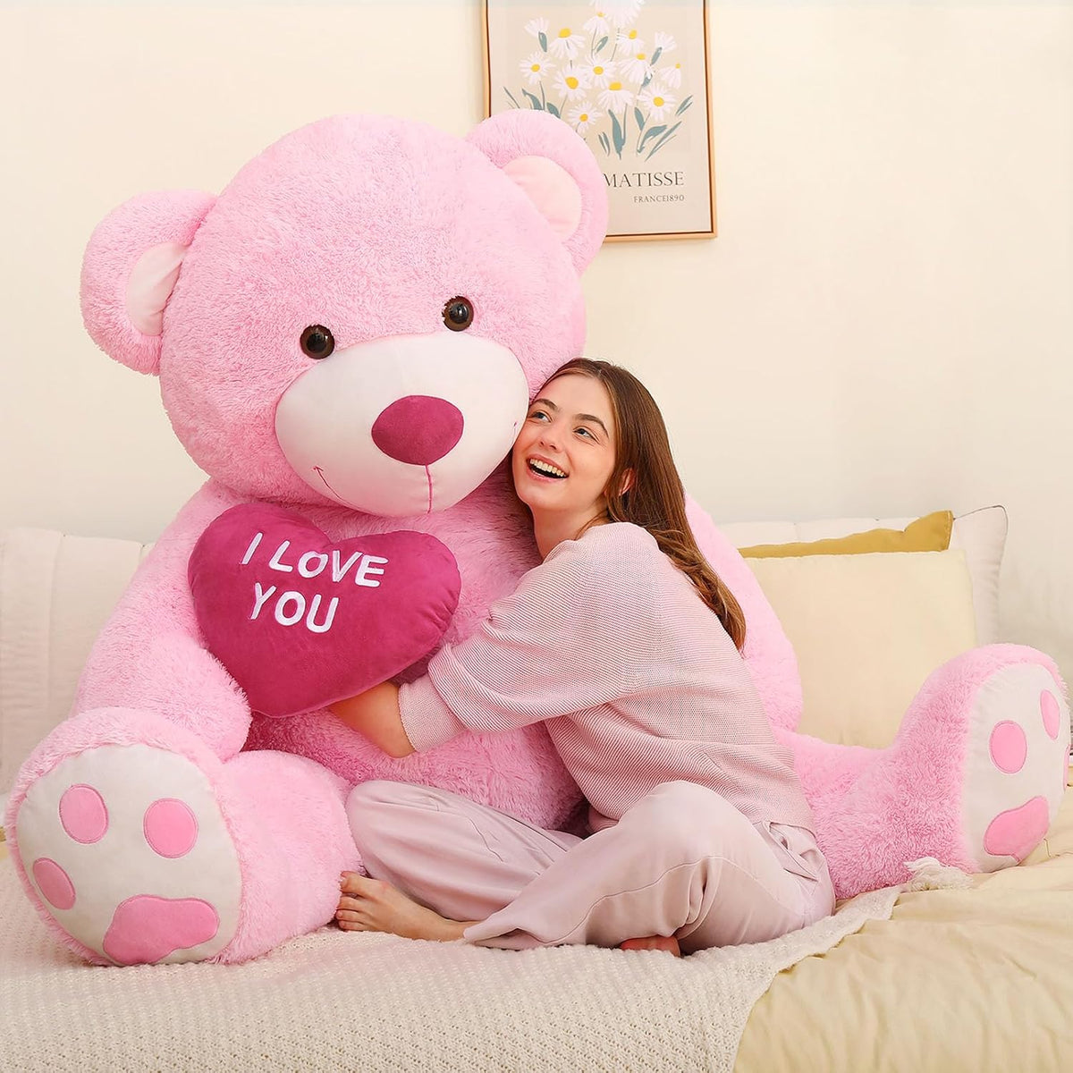 MaoGoLan - Oso de peluche gigante de 6 pies - Corazón rojo