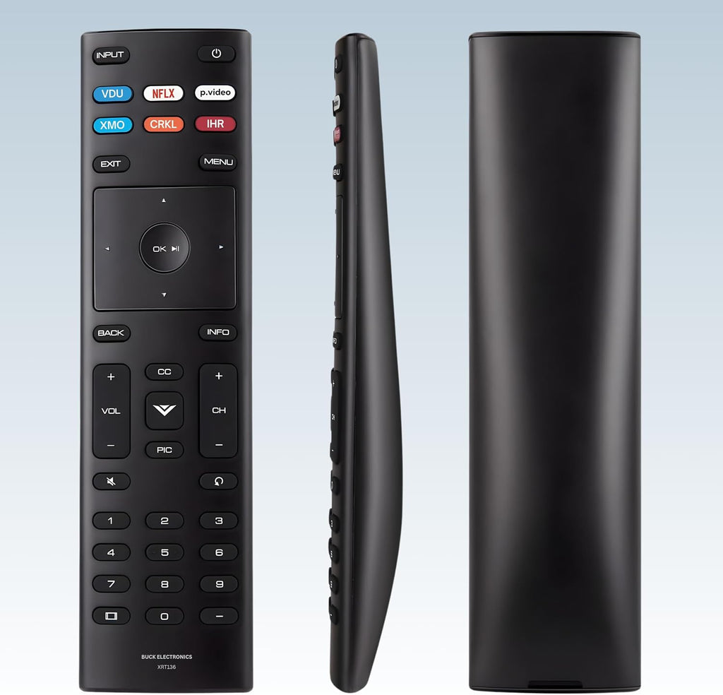 XRT136 - Control remoto de repuesto para televisores Vizio SmartCast, fácil configuración, infrarrojos, teclas de acceso directo, control remoto universal, compatible con D, E, M, P