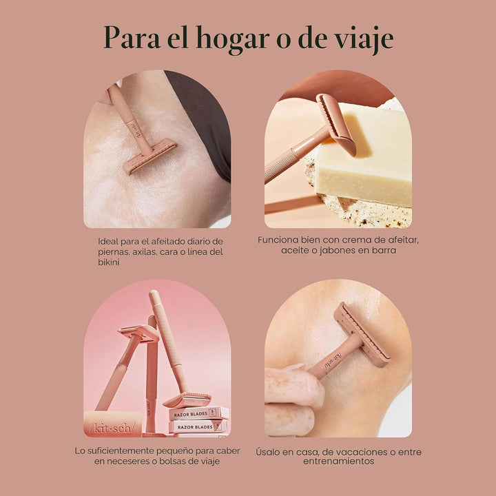 Kitsch Maquinillas de afeitar de seguridad de doble filo para mujer...