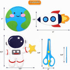 CiyvoLyeen Kit de costura espacial para niños, sistema solar, actividades de bricolaje para niños, suministros de manualidades de fieltro para 7, 8, 9, 10, 11, 12, niñas y niños, juego de costura educativo para principiantes, juego de 11