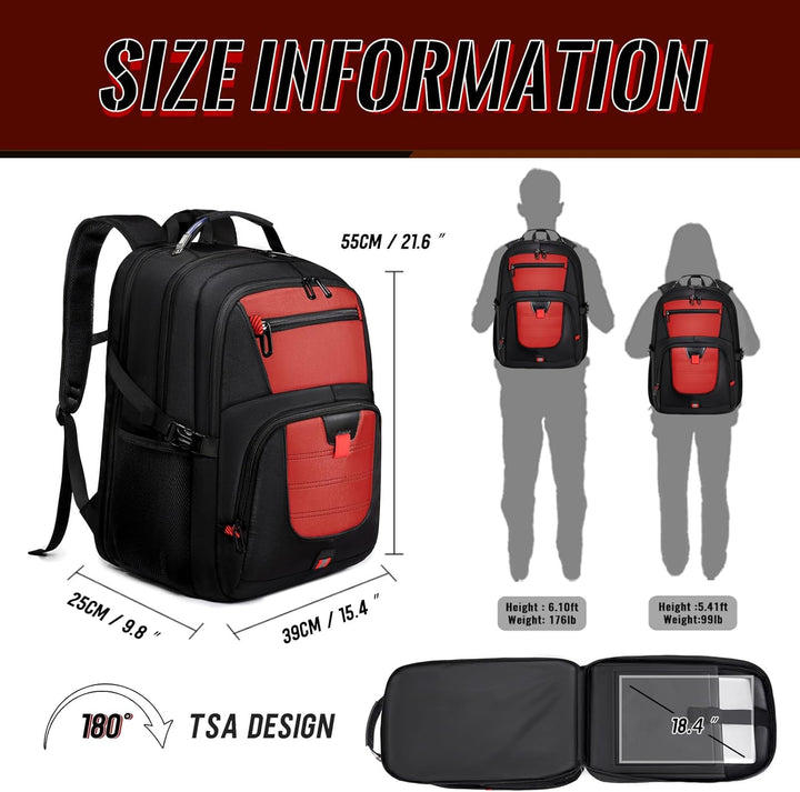 JARWAM Mochila extra grande para laptop con garantía de por vida, b...